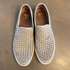 Frye leather slip on sneakers